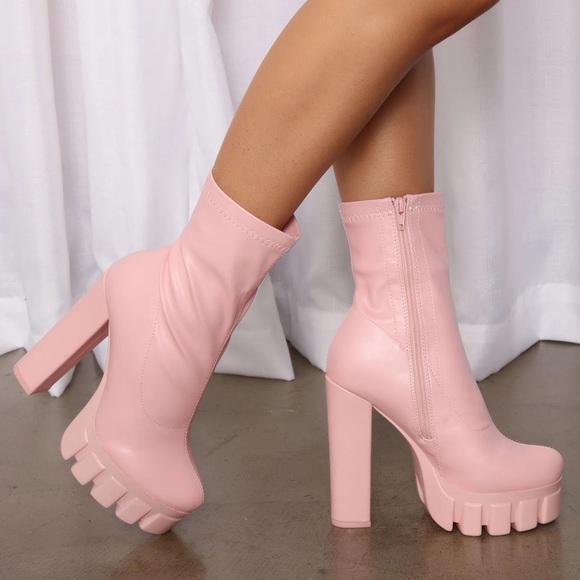 Fashion Nova Shoes - NEW PINK ANKLE BOOTIES